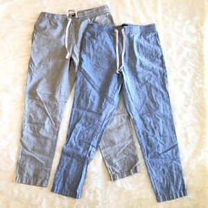 J. Crew Briggs Linen Pants - blue & green 32 x 30